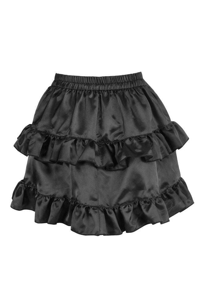 Tan/Black Lace Ruched Bustle Skirt