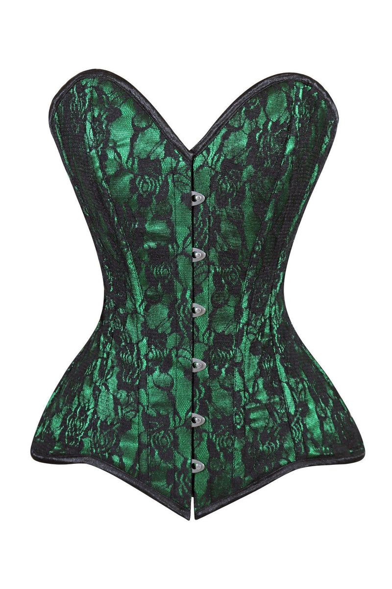 Lavish Black Velvet Overbust Corset Sweetheart Neckline Busk Closure