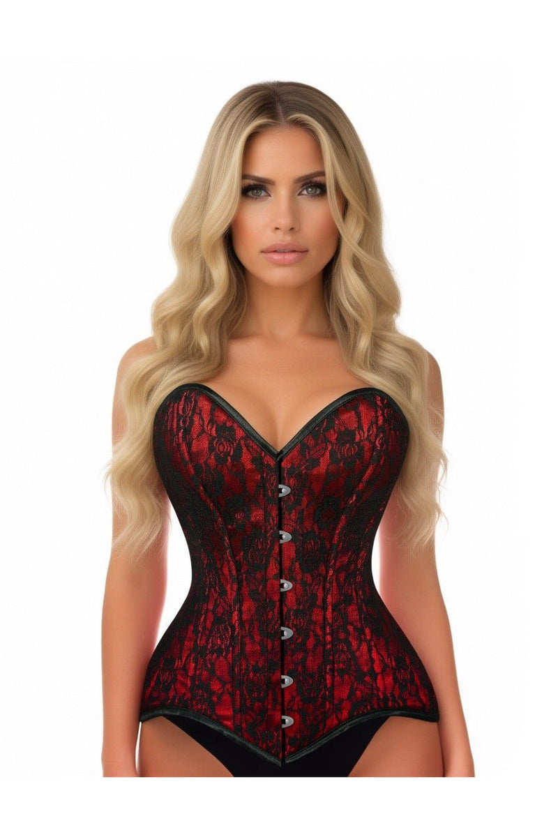 Lavish Hot Pink Satin Overbust Corset Sweetheart Neckline Busk Closure