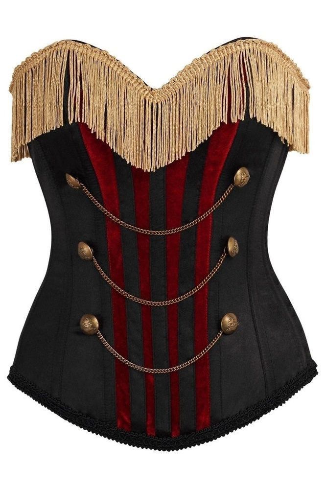 Daisy Corsets Top Drawer Burlesque Black/Dark Red Steel Boned