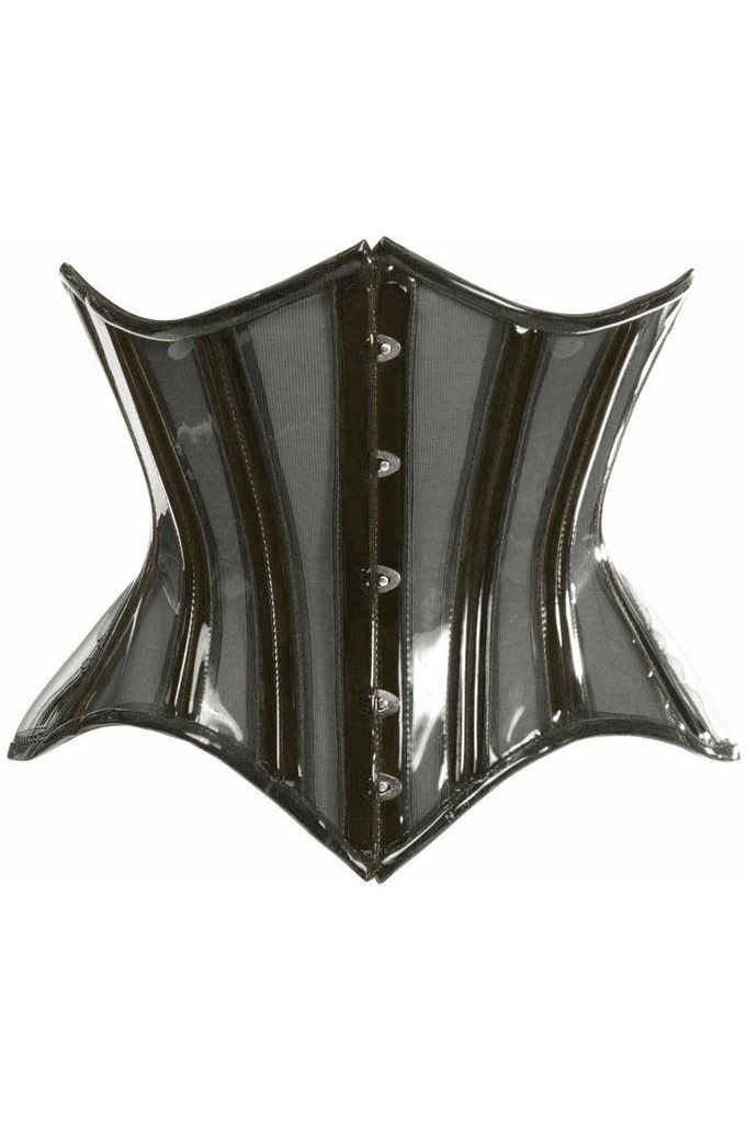 Black Polyester and Spandex Tummy Cincher Underbust Corset at Rs