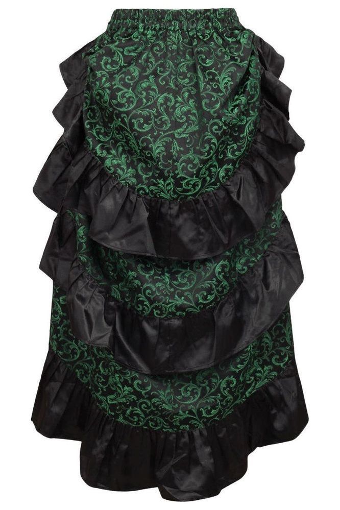 Red/Black Brocade Adjustable High Low Bustle Skirt