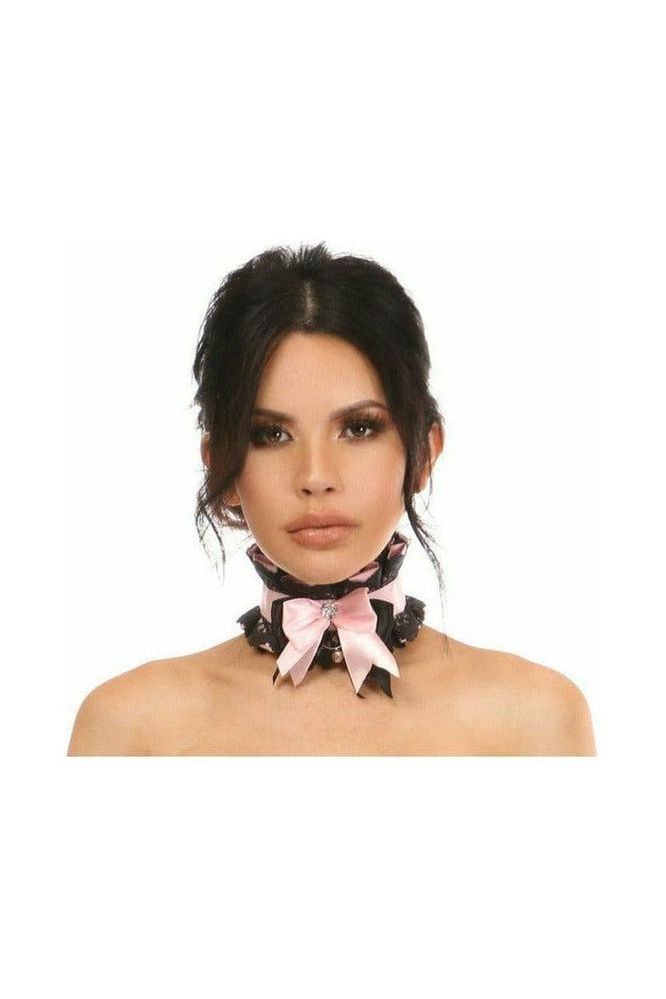 Kitten Collection Neon Green/Black Fishnet Spike Choker main image 1