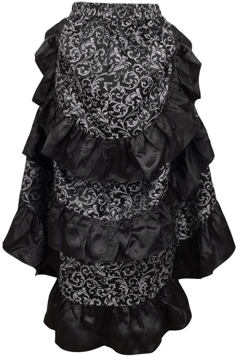 Brown Lace Adjustable High Low Bustle Skirt