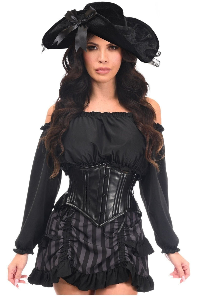 Top Drawer 4 PC Purple/Black Premium Pirate Corset Costume