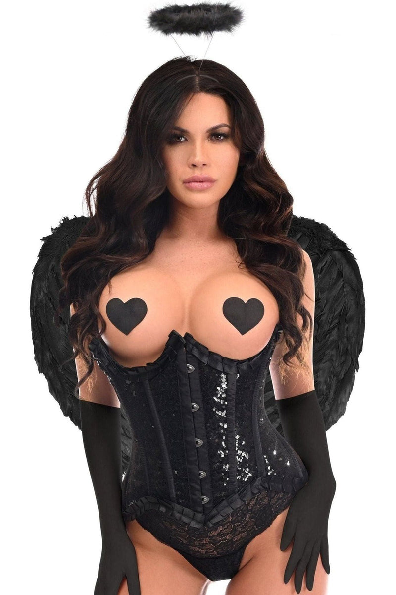 Top Drawer 4 PC Gothic Angel Premium Corset Costume