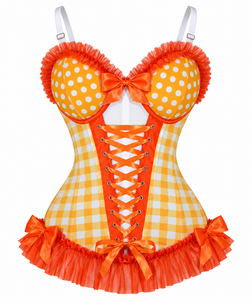 PRE-ORDER Lavish Orange Ruffle Sweetheart Bustier Corset