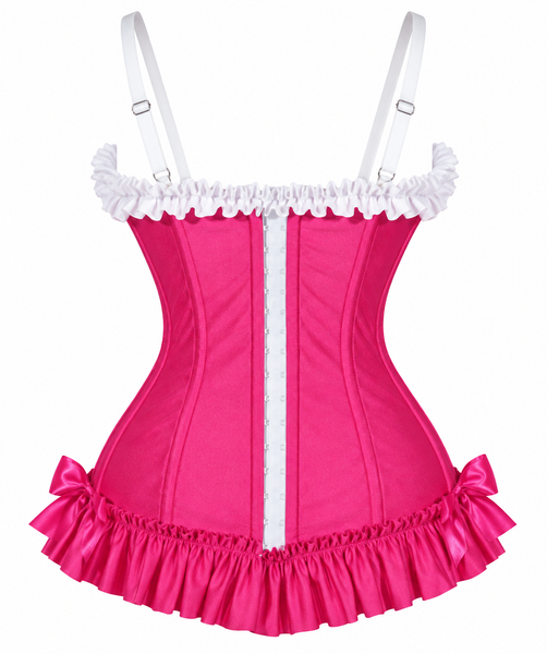 PRE-ORDER Lavish Raspberry Ruffle Sweetheart Bustier Corset