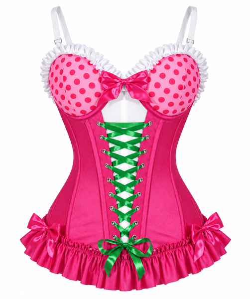 PRE-ORDER Lavish Raspberry Ruffle Sweetheart Bustier Corset