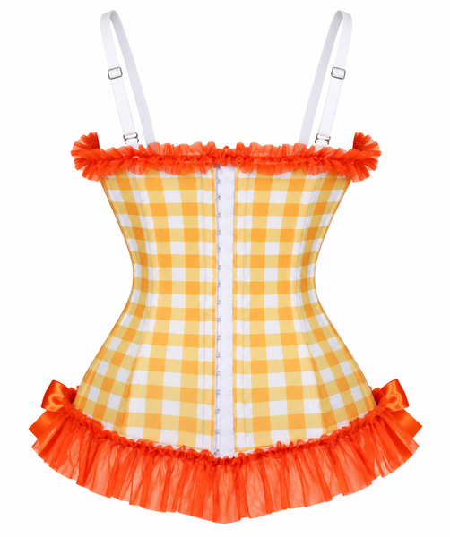 PRE-ORDER Lavish Orange Ruffle Sweetheart Bustier Corset