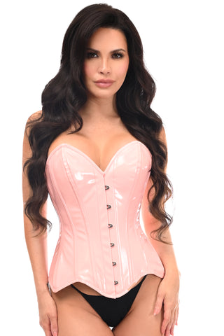 Top Drawer Lt Pink Patent Leather Steel Boned Overbust Corset (Copy)