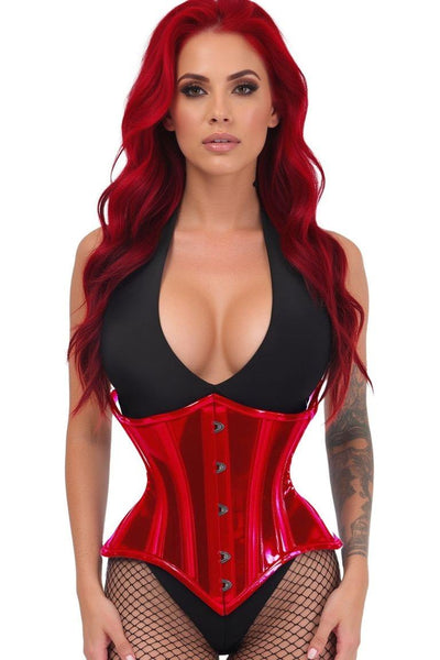Lavish Red Clear Curvy Underbust Waist Cincher Corset