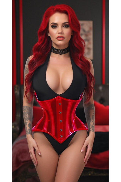 Lavish Red Clear Curvy Underbust Waist Cincher Corset