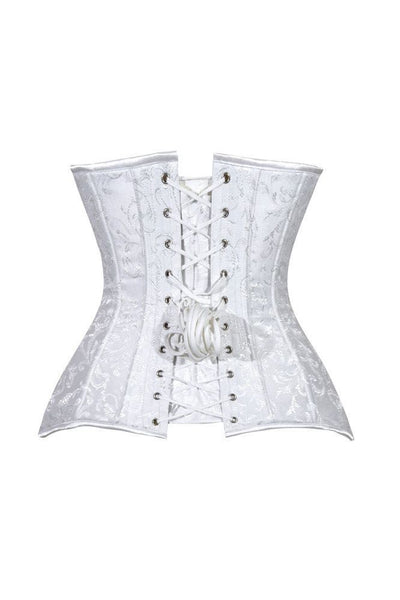 Lavish 2 PC White Brocade Corset & Denim Skirt Set