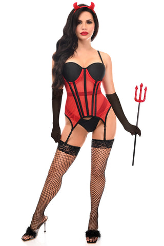 Lavish 4 PC Sexy Devilish Diva Lingerie Costume