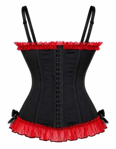 PRE-ORDER Lavish Red/Black Stretch Lycra Bustier Corset with Underwire Cups