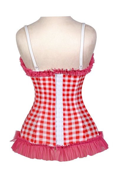 PRE-ORDER Lavish Red Gingham/Pink/Green/White Bustier Corset with Underwire Cups