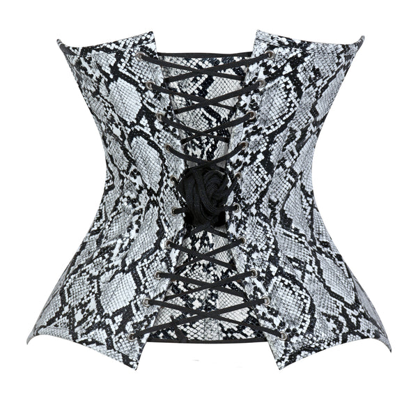Lavish Snake Skin Print Overbust Corset Sweetheart Neckline Busk Closure