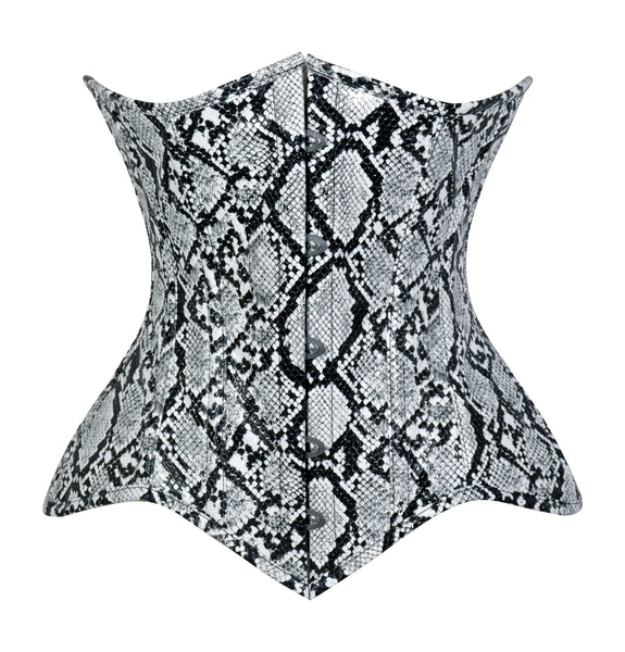 Lavish Snake Skin Print Underbust Corset Sweetheart Neckline Busk Closure