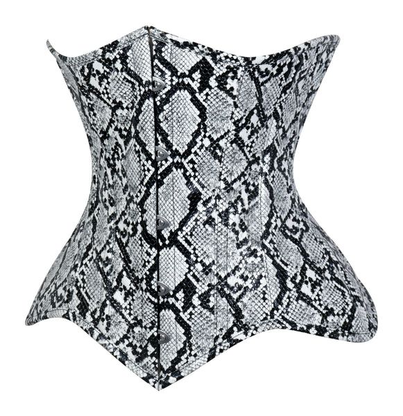 Lavish Snake Skin Print Underbust Corset Sweetheart Neckline Busk Closure