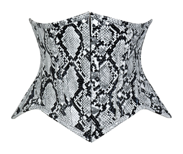 Lavish Snake Skin Print Mini Cincher Underbust Corset Waist Cincher Busk Closure