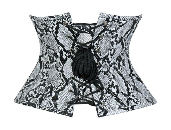 Lavish Snake Skin Print Mini Cincher Underbust Corset Waist Cincher Busk Closure