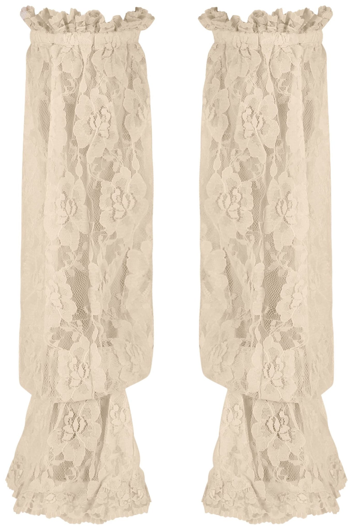 Beige Sheer Lace Smocked Sleeves - Daisy Corsets