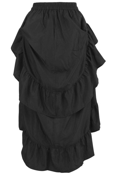 Black Crepe Adjustable High Low Skirt - Daisy Corsets