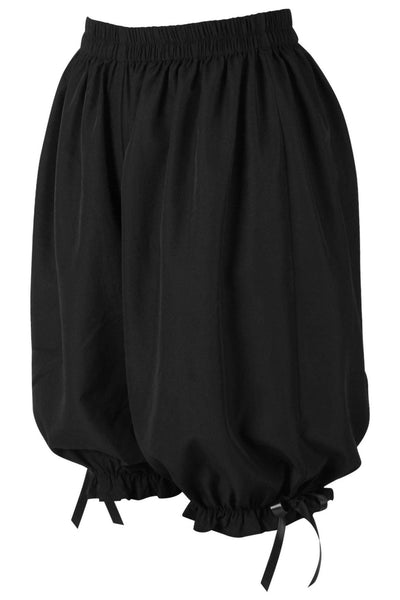 Black Crepe Long Bloomers - Daisy Corsets