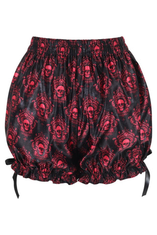 Black & Gold Gothic Skull Print Bloomers - Daisy Corsets