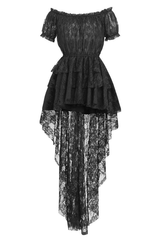 Black High Low Lace Dress - Daisy Corsets