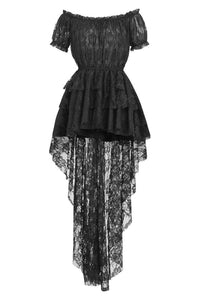 Black High Low Lace Dress - Daisy Corsets