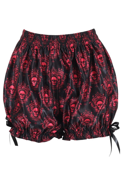 Black & Red Gothic Skull Print Bloomers - Daisy Corsets