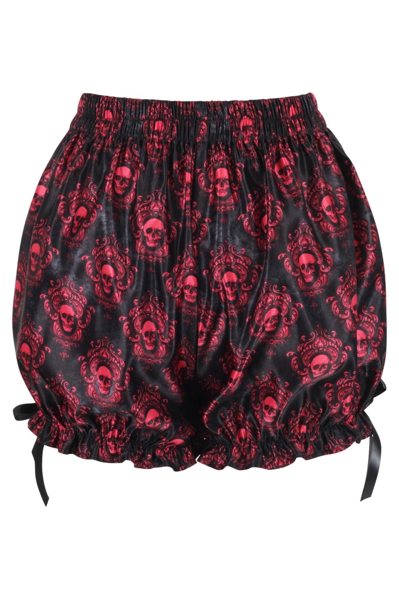 Black & Red Gothic Skull Print Bloomers - Daisy Corsets