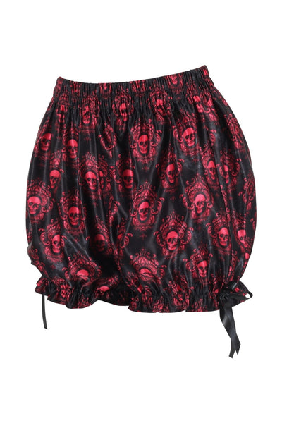 Black & Red Gothic Skull Print Bloomers - Daisy Corsets
