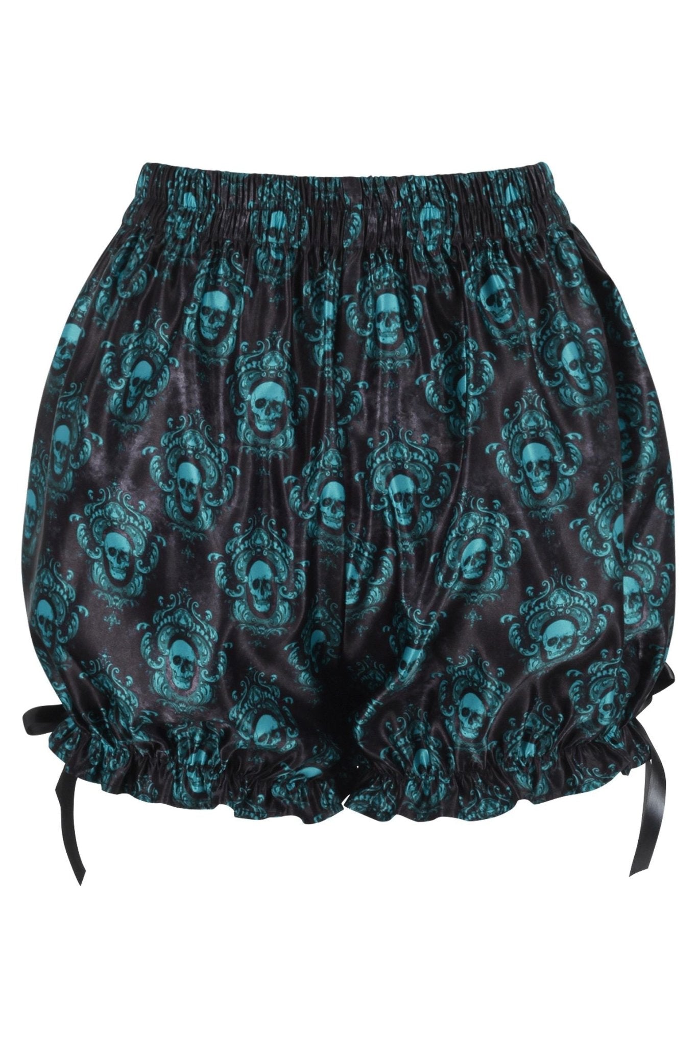 Black & Teal Gothic Skull Print Bloomers - Daisy Corsets