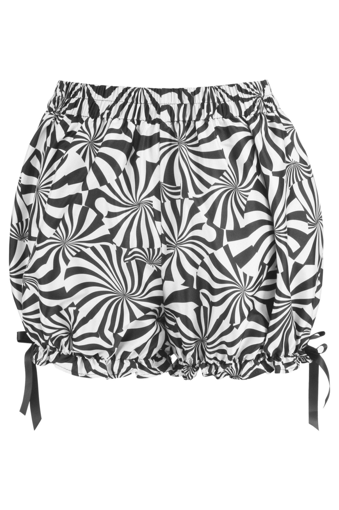 Black & White Crepe Swirl Print Bloomers - Daisy Corsets