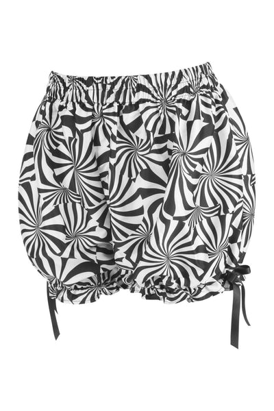 Black & White Crepe Swirl Print Bloomers - Daisy Corsets