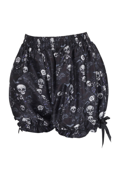 Black & White Gothic Skull Print Bloomers - Daisy Corsets