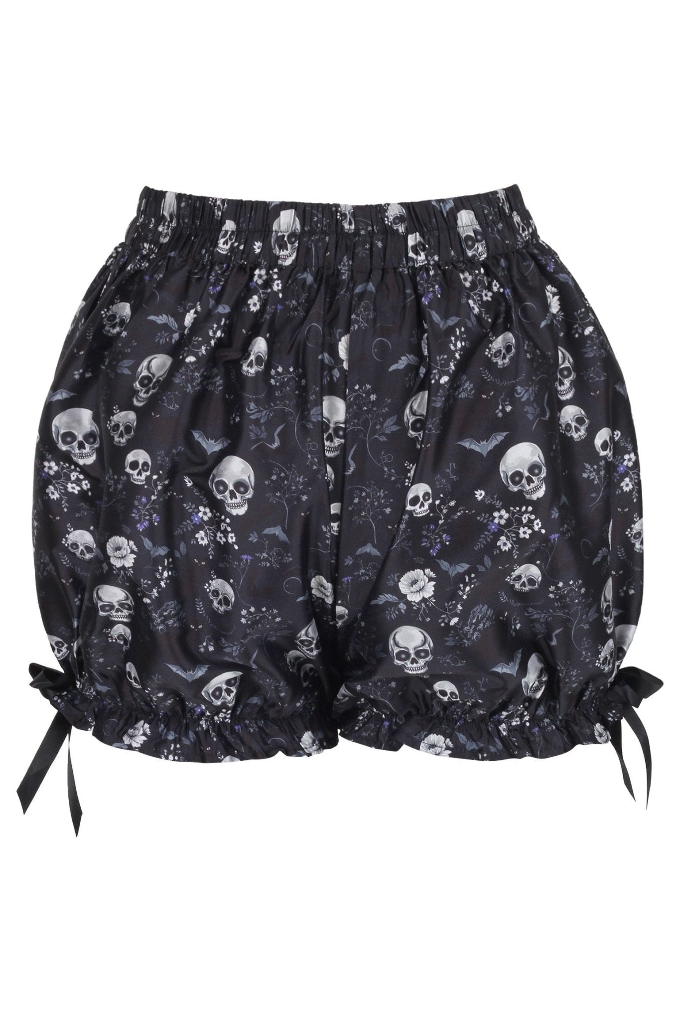 Black & White Gothic Skull Print Bloomers - Daisy Corsets