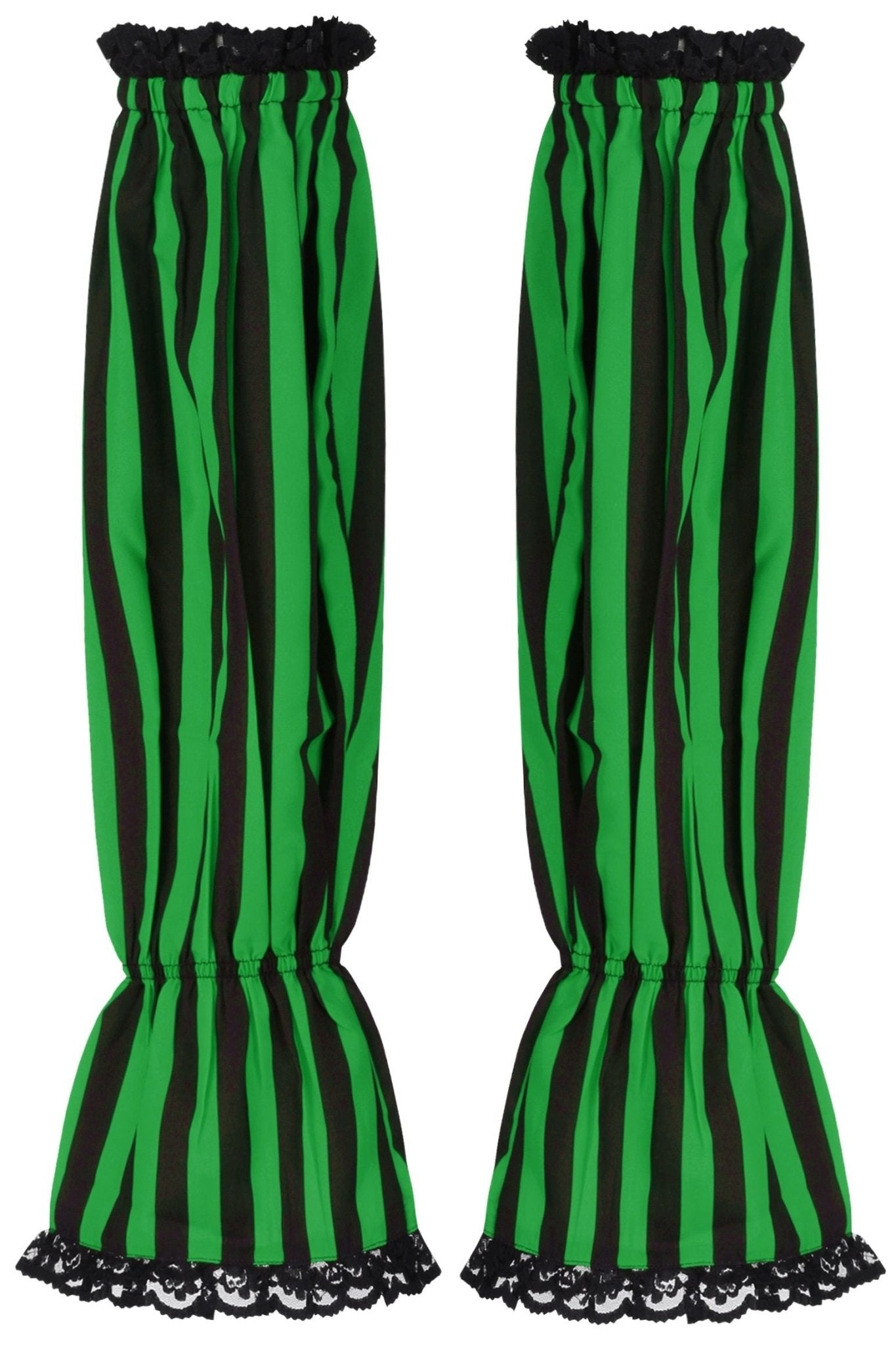 Black/Green Striped Smocked Sleeves - Daisy Corsets