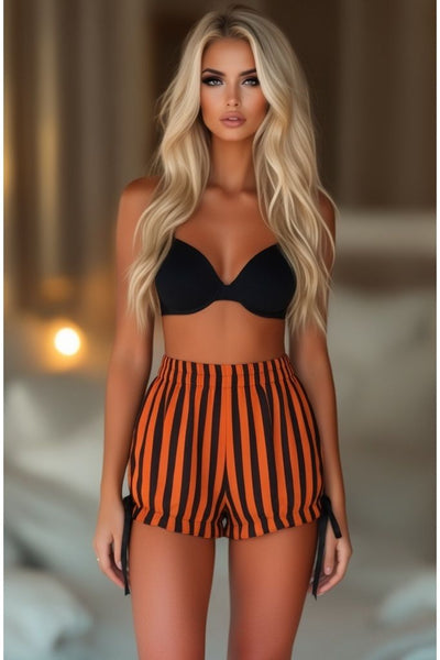 Black/Orange Striped Bloomers - Daisy Corsets