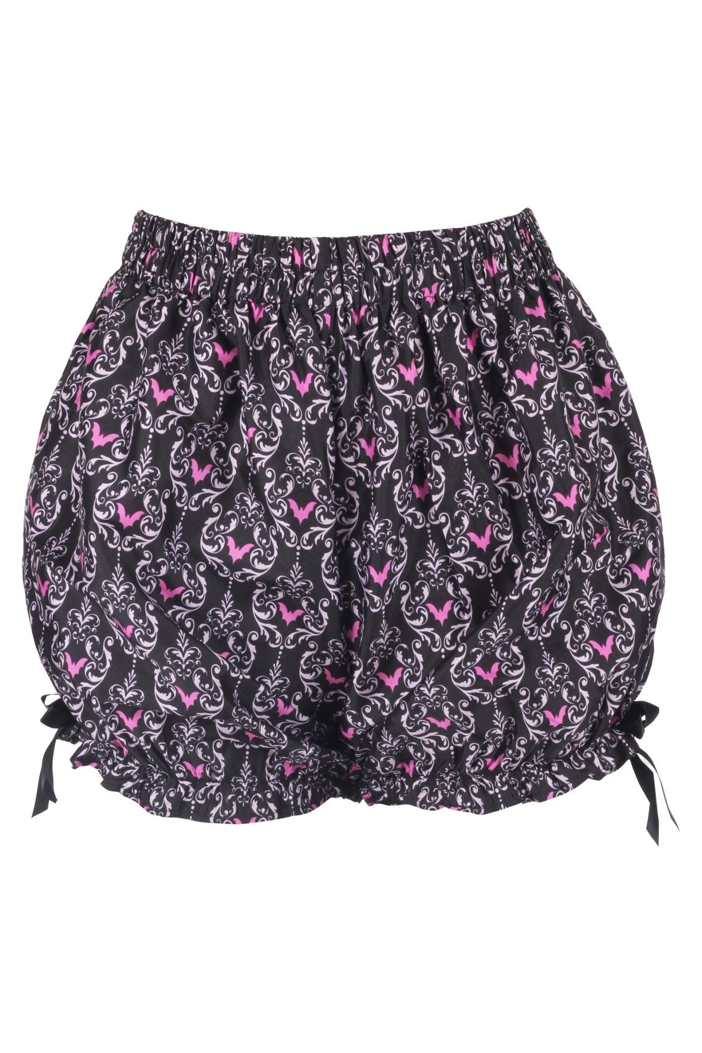 Black/Pink Damask Bats Crepe Bloomers - Daisy Corsets