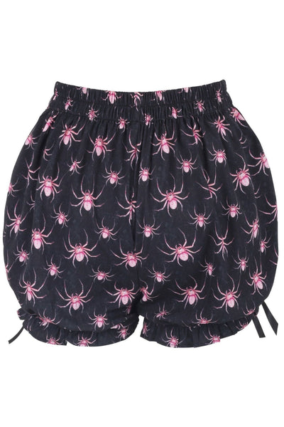 Black/Pink Spider Crepe Bloomers - Daisy Corsets