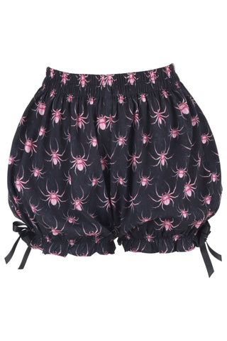 Black/Pink Spider Crepe Bloomers - Daisy Corsets