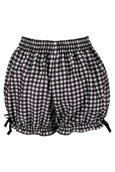 Black/White Gingham Crepe Bloomer - Daisy Corsets