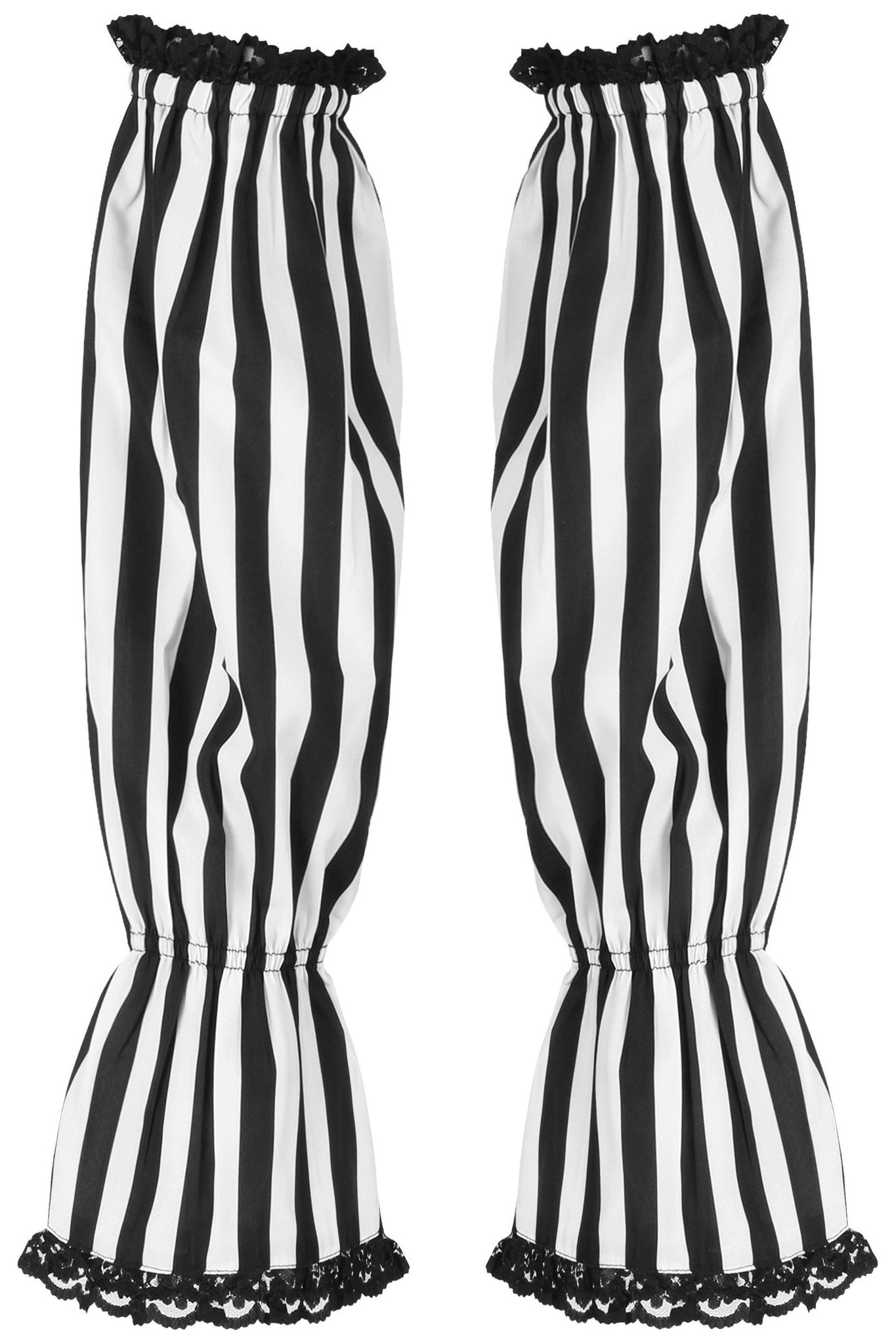 Black/White Striped Smocked Sleeves - Daisy Corsets