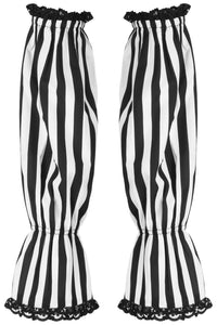 Black/White Striped Smocked Sleeves - Daisy Corsets