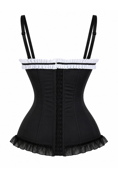 Lavish Black & White Stretch Lycra Bustier Corset with Underwire Cups