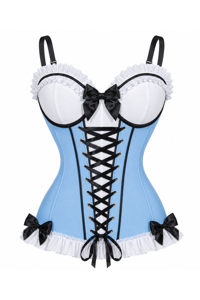 Enchanted Tea Party Blue Corset Bustier | Women's Fairy Tale Corset - Daisy Corsets